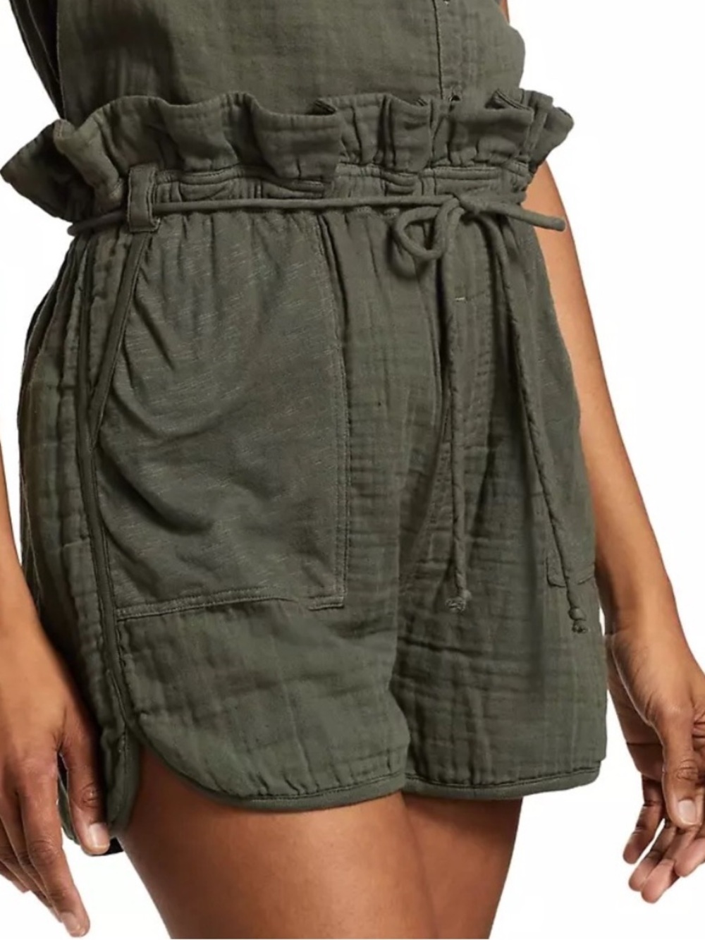 Splendid Medium Shorts Ruby Paper Bag Vintage Olive 100% cotton pockets NWT